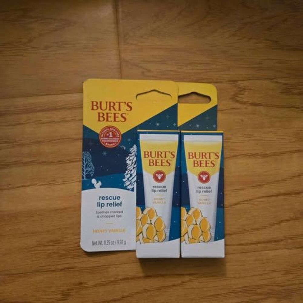 Burt's Bees Lip Relief Lip Balm, Honey Vanilla Rescue, 0.35 OZ​ ( set of 2)